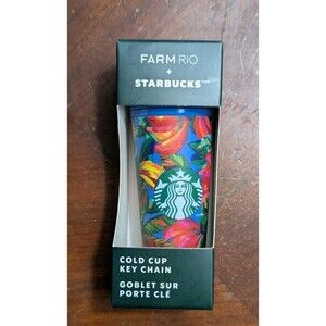 Starbucks x Farm Rio Brazilian Tropical Leaves Cold Cup Keychain Mini 2025